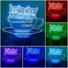 Katzen in Tasse - LED Tischlampe Tischleuchte Nachtlicht 7 facher Farbwechsel