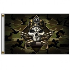 Chopper Biker Motorrad Camo Shotgun Skull Totenkopf Flag Flagge Fahne Banner