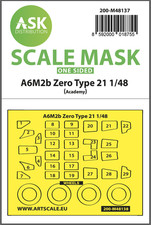 ASK ART SCALE KIT M48137 MASK A6M2B ZERO TYPE 21 ONE-SIDED EXPRESS FOR ACADEMY 1