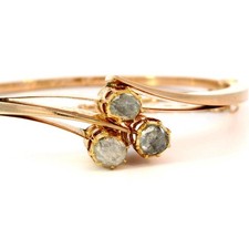 Armreif mit Diamanten antik, Goldarmreif, Rotgold 585 14 KT