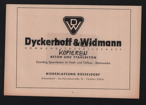 Düsseldorf werbung 1957 - dÜsseldorf,,