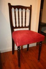 4 Stück antike Holz Stuhl Stühle Velour Leder Polster rot Abholung 59269 Beckum