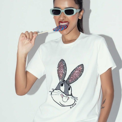 Bunny shirt mit pailetten - bunny,