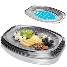 Enpack Alu Servierplatte 43x29 cm - optimal für Buffet Party - Grillplatten oval
