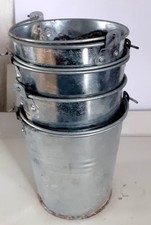 Zink Übertöpfe, Blumentöpf Zinkoberfäche alle 4 mit Henkel