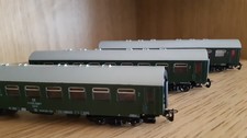 Konvolut  4 achs. Reko-Reisezugwagen DR 2.Klasse,  TT , grün/grau , neuwertig