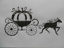 Schablone Pferd mit Kutsche