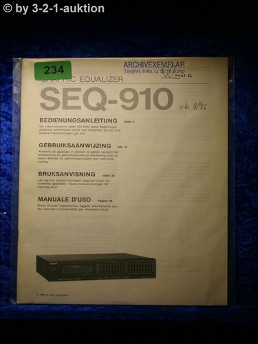 Sony bedienungsanleitung seq - bedienungsanleitung,