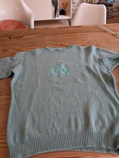 GIVENCHY PARIS Gr. L Pullover Strick Cshmere  Rundhals, Skipulli Petrol Vintage 