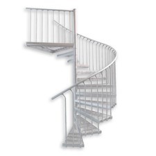 Wendeltreppe Spindeltreppe außen, Stahl, Ø 225 cm, feuerverzinkt, bis 434 cm