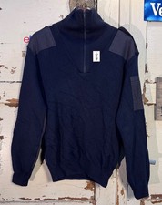 Orig. belgische Marine Strickpullover 50% Schurwolle blau Gr. M #3026