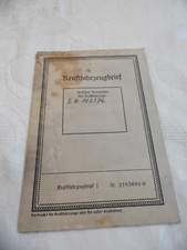 historischer KFZ Brief 1938