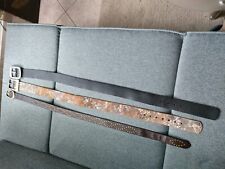 3 x Damengürtel - Vittozzi schwarz, Ledergürtel Blumenmuster , C&A braun