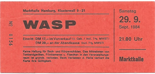 Wasp concert 1984 hamburg - wasp, in