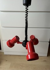 Lampe Deckenleuchte Vintage Zugpendel 70er 80er Jahre Brilliant Strahler rot