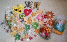 Sisal Frühlingsdeko Schmetterlinge Blumen Konvolut