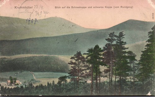 Krummhübel gelaufen 1907 - ak,