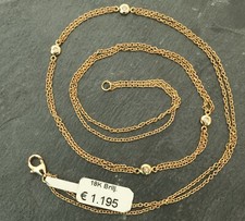 Goldkette 18 Karat /750, ECHTES GOLD! Brillant Doppel Ankerkette, Halskette 42cm