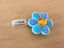 JIBBITZ Schuh Charm HEART DOT FLOWER BLUE Blume blau passend für Crocs unbenutzt