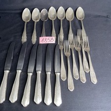 Vintage N. F. Besteck 90 Silberauflage 19 teilig Messer Gabel Löffel N. F. 