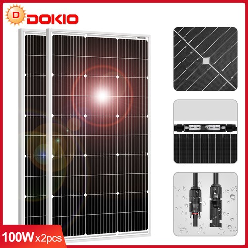 Dokio solarpanel 12v 200w mono - 12v,