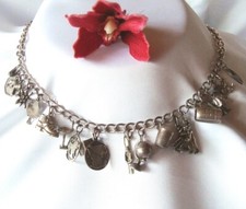 Bettelkette Halskette Kette Silber Bettelarmband Charm Anhänger / ev 187 ( 19 )