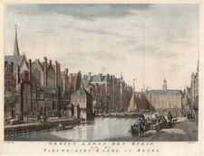 Niederlande Amsterdam Börse Original Kupferstich Folkema 1765