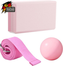 Yoga Block Eva Schaum rosa Set mit aufblasbarer Pumpe Pilates Ball rutschfester 