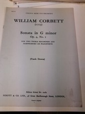 CORBETTSONATE G-MOLL FÜR BLOCKFLÖTE ZU DUETT UND CEMBALO