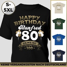 80. Geburtstag Mann Frau Geschenk Personalisiert Wunschname T-Shirt Vintage 1944