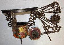 antike Petroleumlampe Majolika