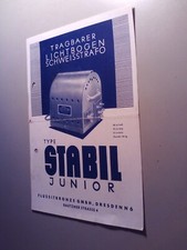 Alte Reklame Lichtbogen-Schweißtrafo Stabilo Junior Fa. Flussitbronze Dresden