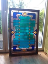 antikes Jugendstil  Fensterglas Bleiverglasung 75cm breit, 116cm hoch