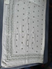 Katharieder Tischdecke, Leinen, ca. 180x 126, creme grün bedruckt