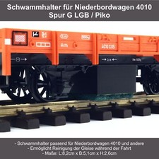 Schienenreinigung für Niederbordwagen 4010 Spur G LGB Piko 1:22,5 Schwammhalter