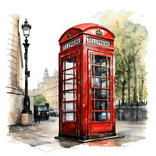 Deko Bild London Telefonzelle Retro Wandbild Wanddeko Wandfliese Geschenkidee