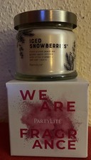 partylite 3 docht kerze Eisfrüchte Iced Snowberries Weiß Duftkerze Duftwachsglas