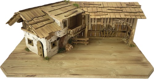 Krippenstall holz natur - krippenstall,
