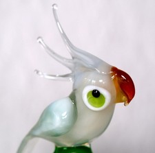 Wunderschöne Glasfigur Kakadu  Lauscha Glasbläserei Handarbeit