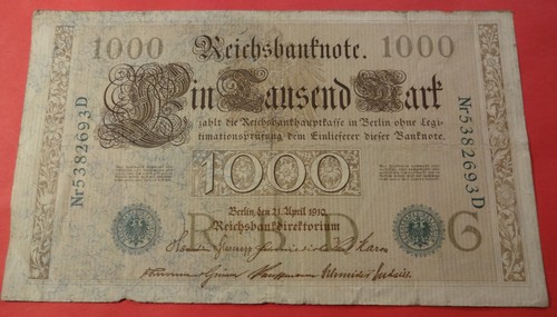 Reichsbanknote 1000 mark 21 - 1000,