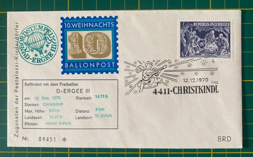 Ballonpost christkindl 1970 - ballonpost,