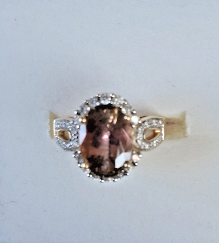 Pinkfarbener tansanit goldring - pinkfarbener, tansanit-goldring