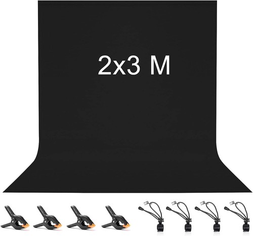 Foto hintergrund schwarz - schwarz, 2x3m