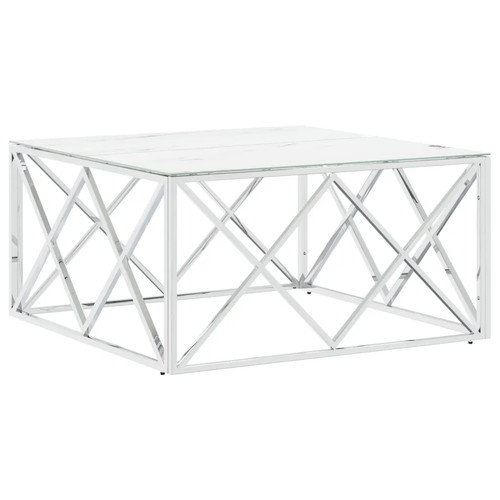 Couchtisch silbern 80x80x40 - silbern,