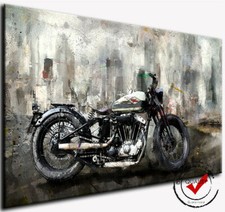 Bild Leinwand Harley Davidson Motorrad Bike Dig.Gemälde Oldtimer Retro Wandbild