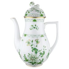 Kaffeekanne klein Raynaud & Co. Limoges Blumenmotiv grün Form I Wilh. Drache