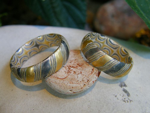 Trauringe mokume gane gold 900 - mokume,