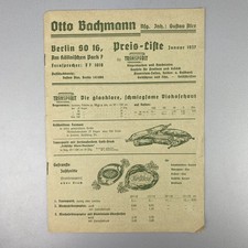 Katalog & Preisliste v. 1937 "Otto Bachmann, Berlin" - Siegelmarken & Banderolen