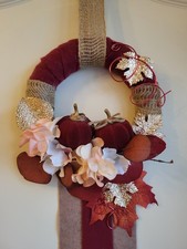 Herbstkranz Bordeaux Herbstdekoration Türkranz Kranz Tür Herbstblätter Deko