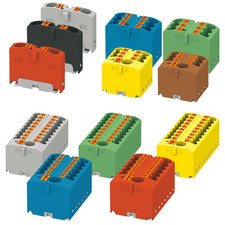 Verteilerblock Klemmen Verteilung Block Hutschiene für TH35 6/12/18 x2,5